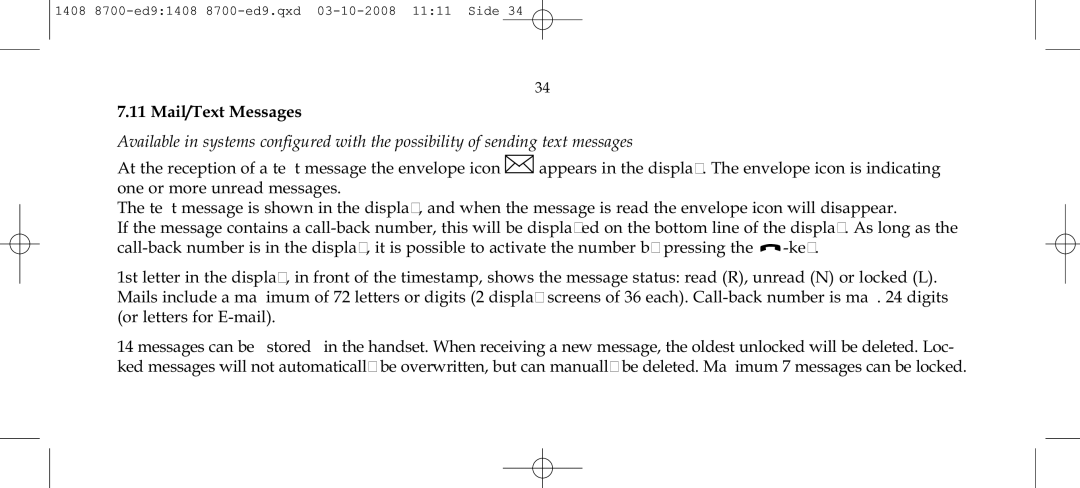 Polycom 4020 manual Mail/Text Messages 