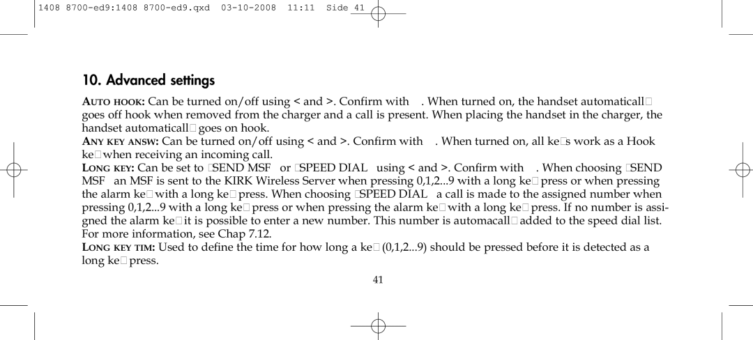 Polycom 4020 manual Advanced settings 