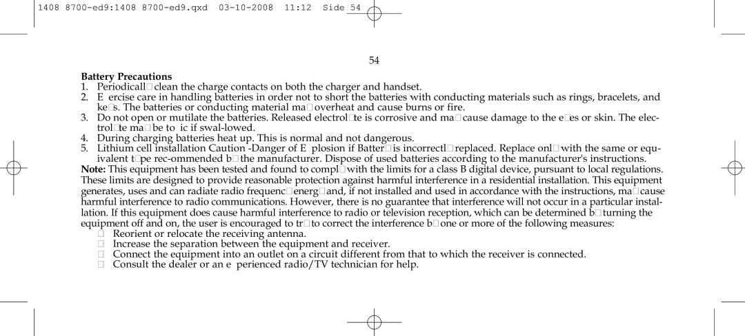 Polycom 4020 manual Battery Precautions 