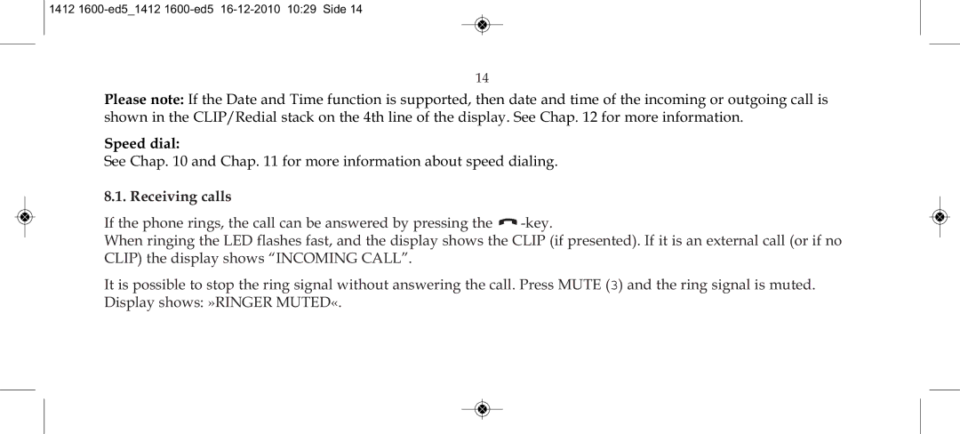 Polycom 4080 manual Speed dial, Receiving calls 