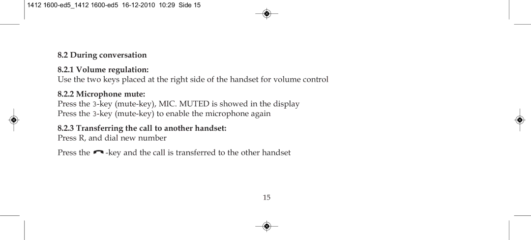 Polycom 4080 manual During conversation Volume regulation, Microphone mute 