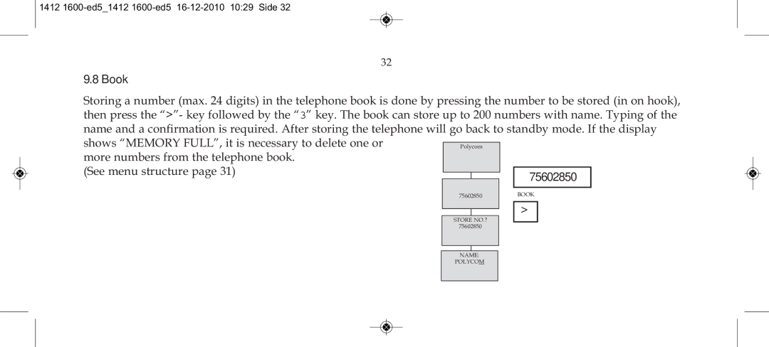 Polycom 4080 manual Book, 75602850 