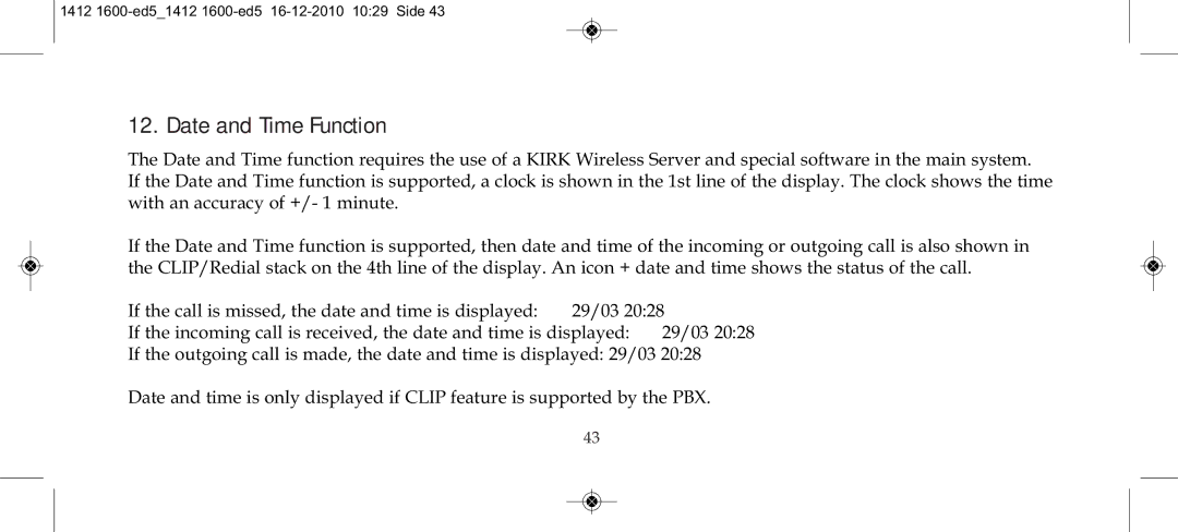 Polycom 4080 manual Date and Time Function 