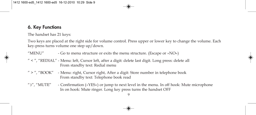 Polycom 4080 manual Key Functions, Menu 