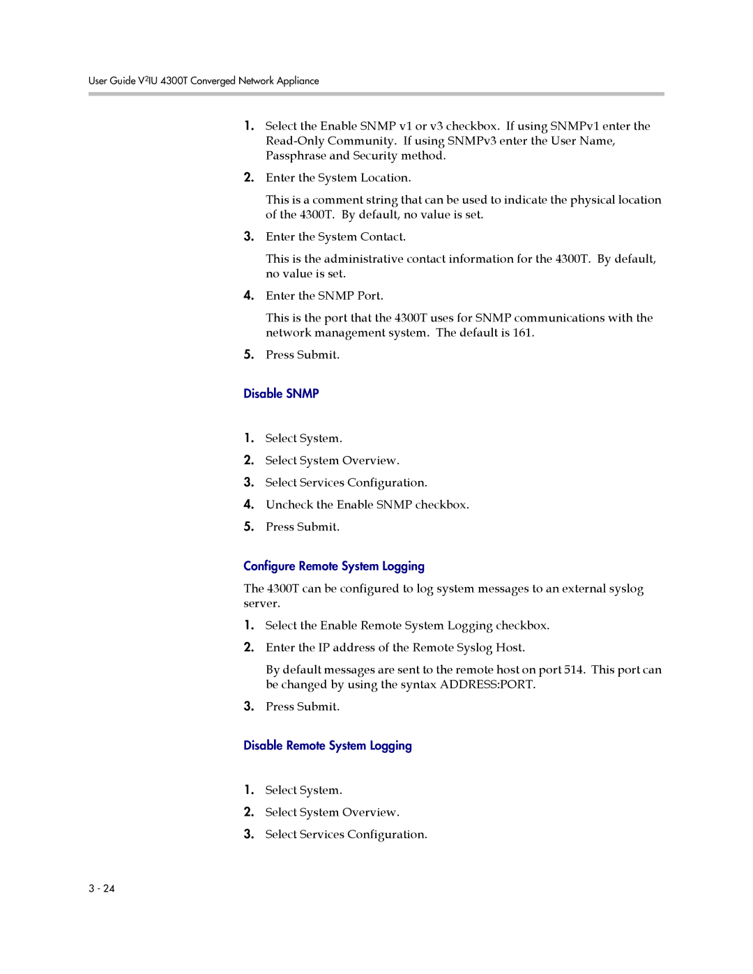 Polycom 4300T manual Disable Snmp 