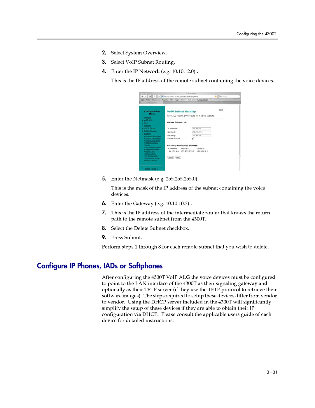 Polycom 4300T manual Configure IP Phones, IADs or Softphones 