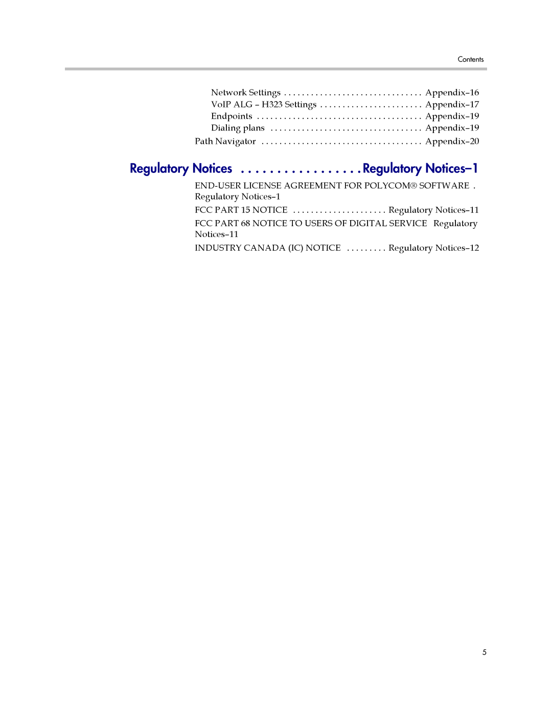 Polycom 4300T manual Contents 