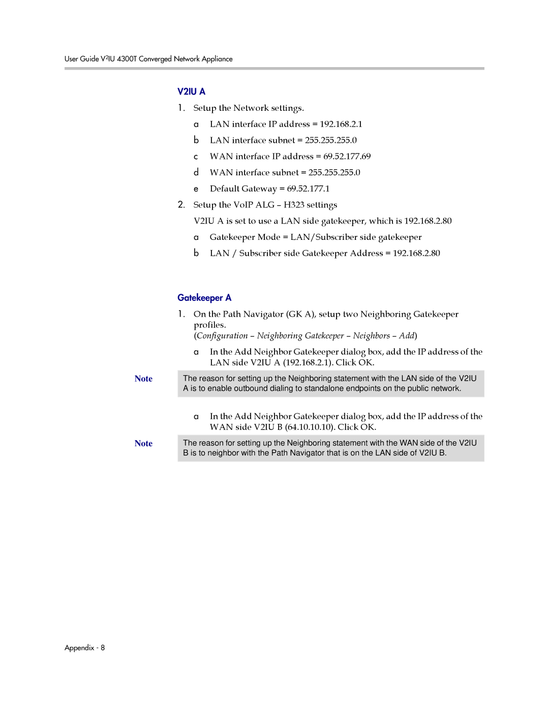 Polycom 4300T manual On the Path Navigator GK A, setup two Neighboring Gatekeeper 