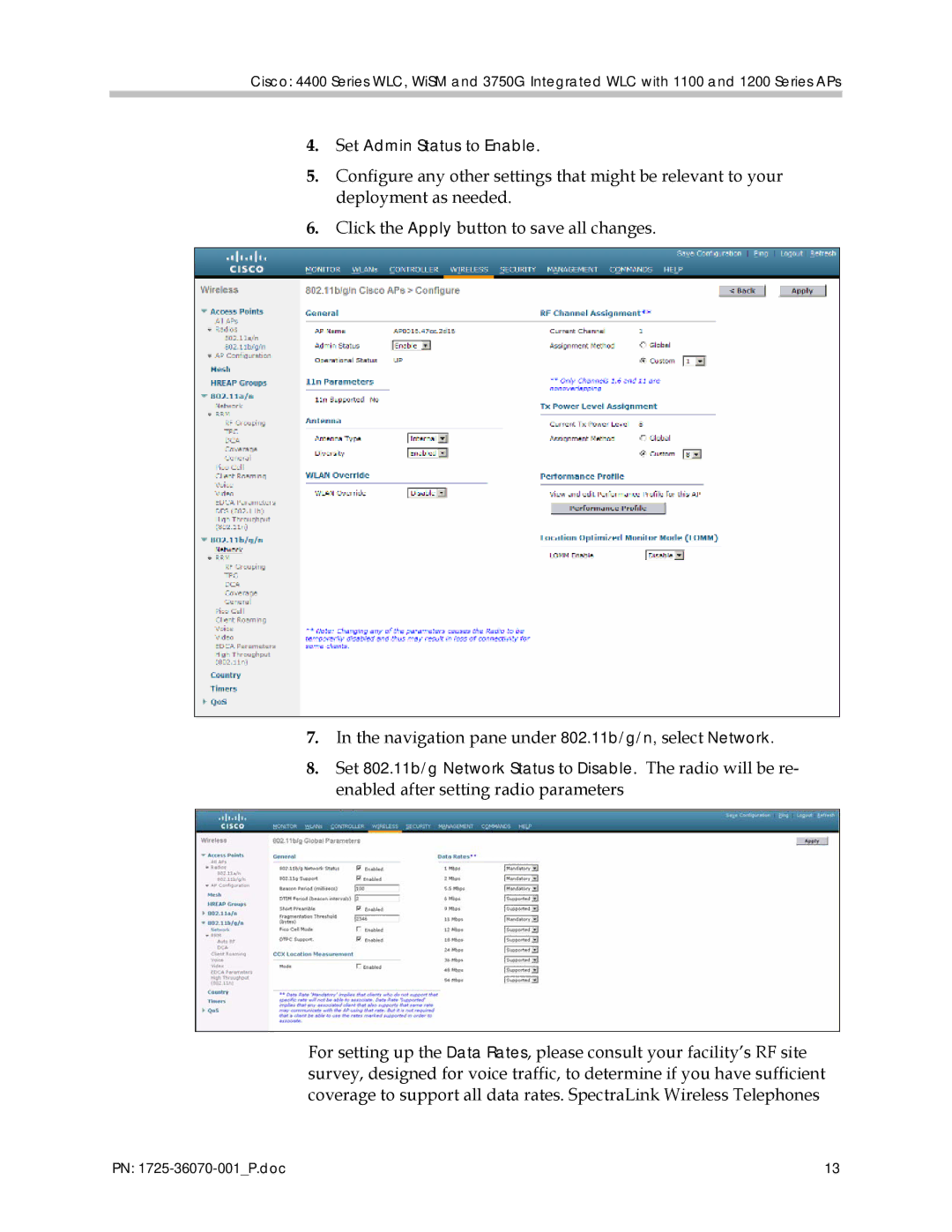 Polycom 4400 manual Set Admin Status to Enable 