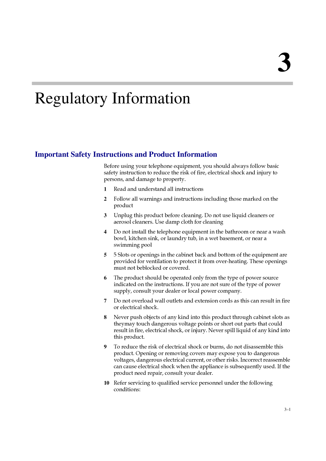 Polycom 500 2G4 manual Regulatory Information, Important Safety Instructions and Product Information 