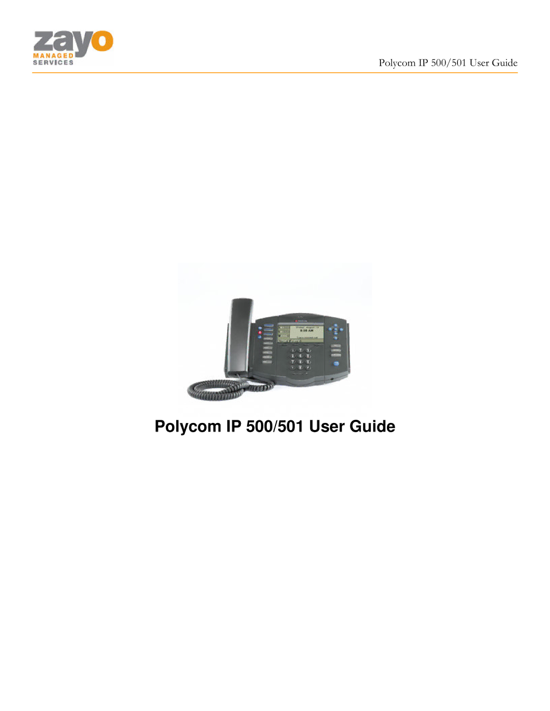 Polycom manual Polycom IP 500/501 User Guide 