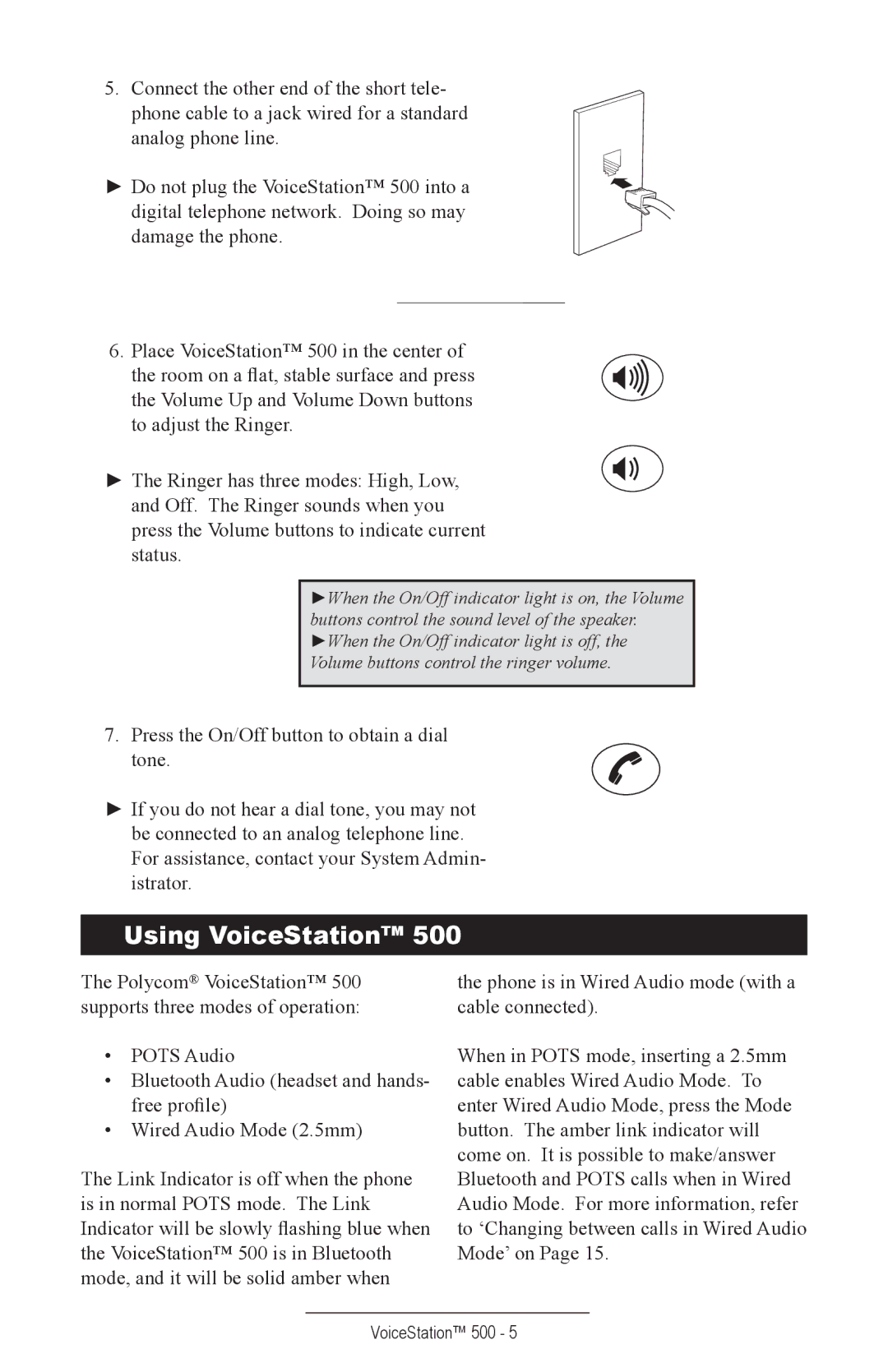 Polycom 500 manual Using VoiceStation 