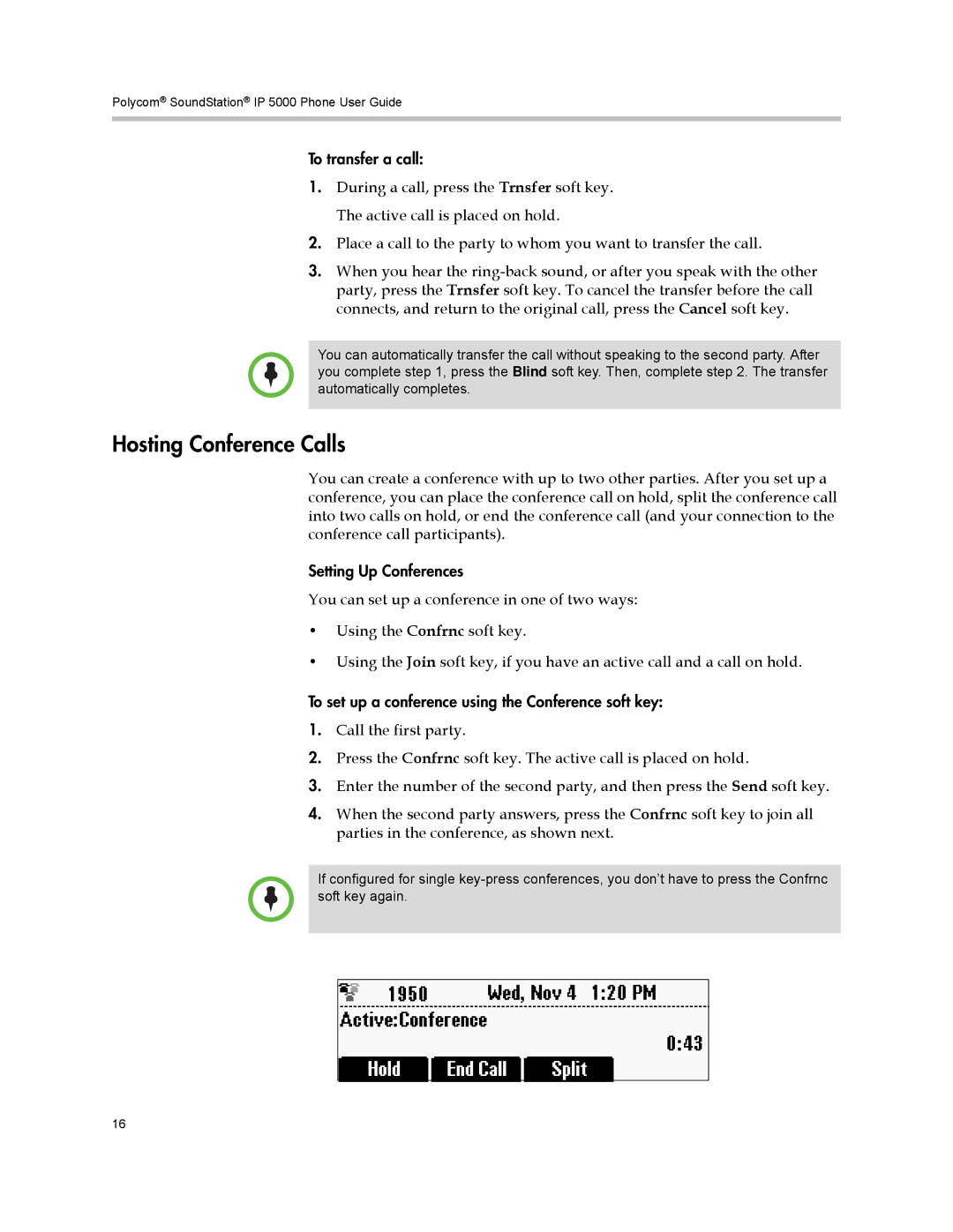 Polycom IP 5000 manual Hosting Conference Calls 