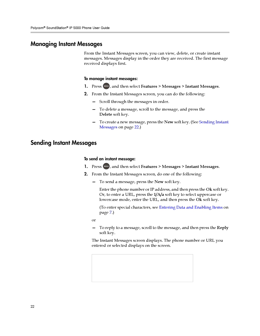 Polycom IP 5000 manual Managing Instant Messages, Sending Instant Messages 