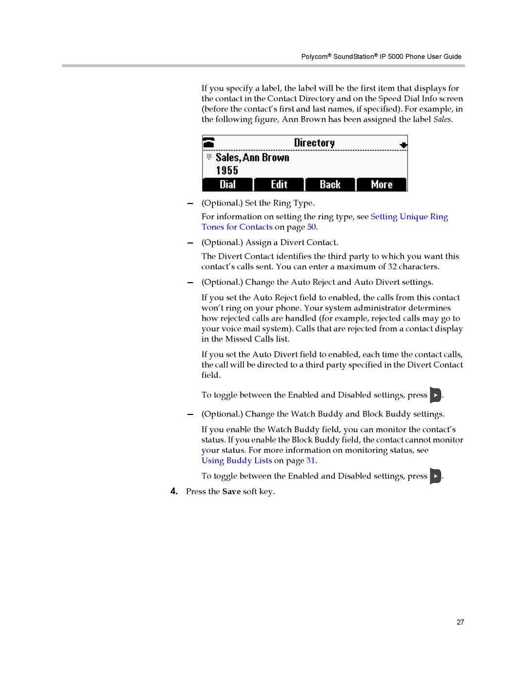 Polycom IP 5000 manual Using Buddy Lists on 