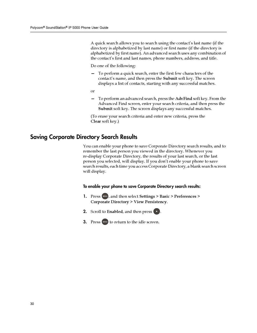 Polycom IP 5000 manual Saving Corporate Directory Search Results 