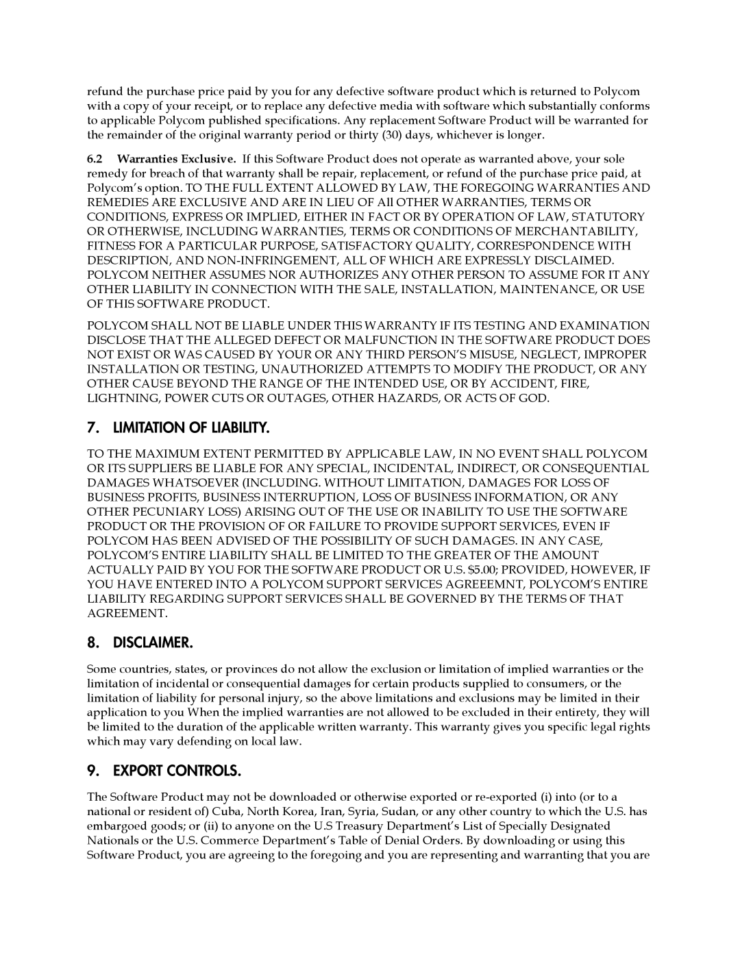 Polycom IP 5000 manual Limitation of Liability 