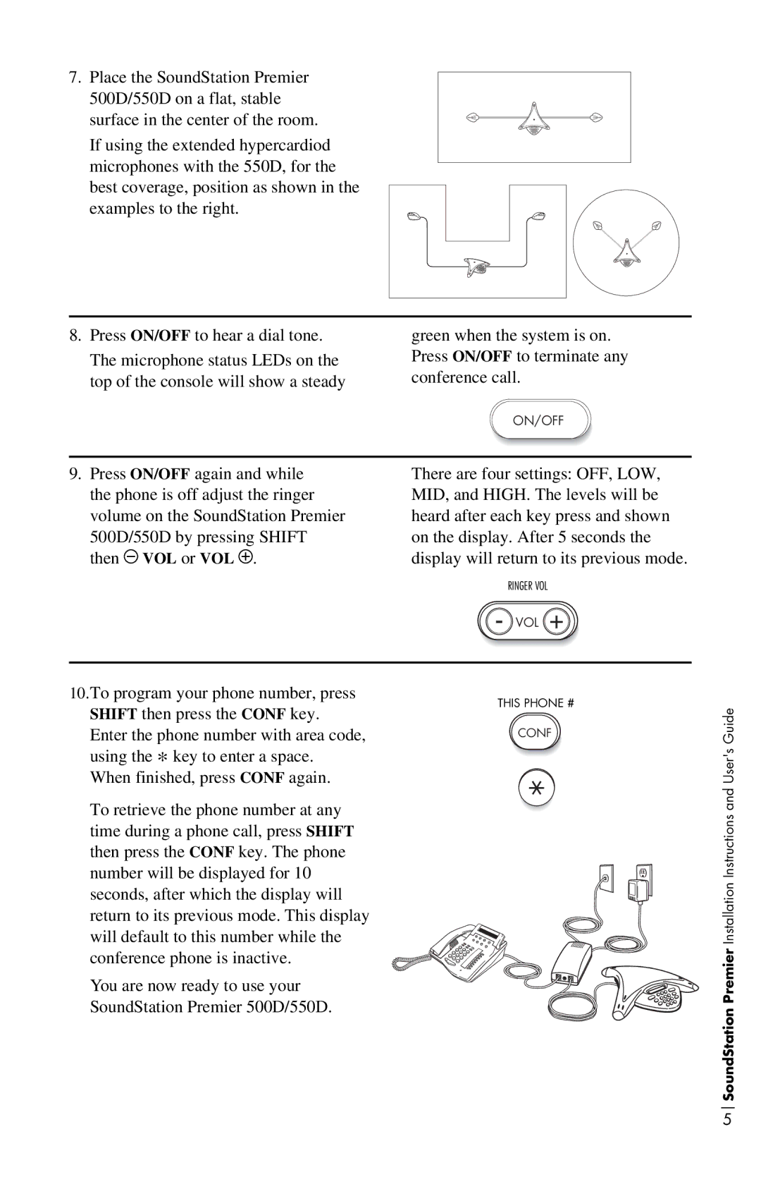 Polycom 550D, 500D installation instructions Display will return to its previous mode 