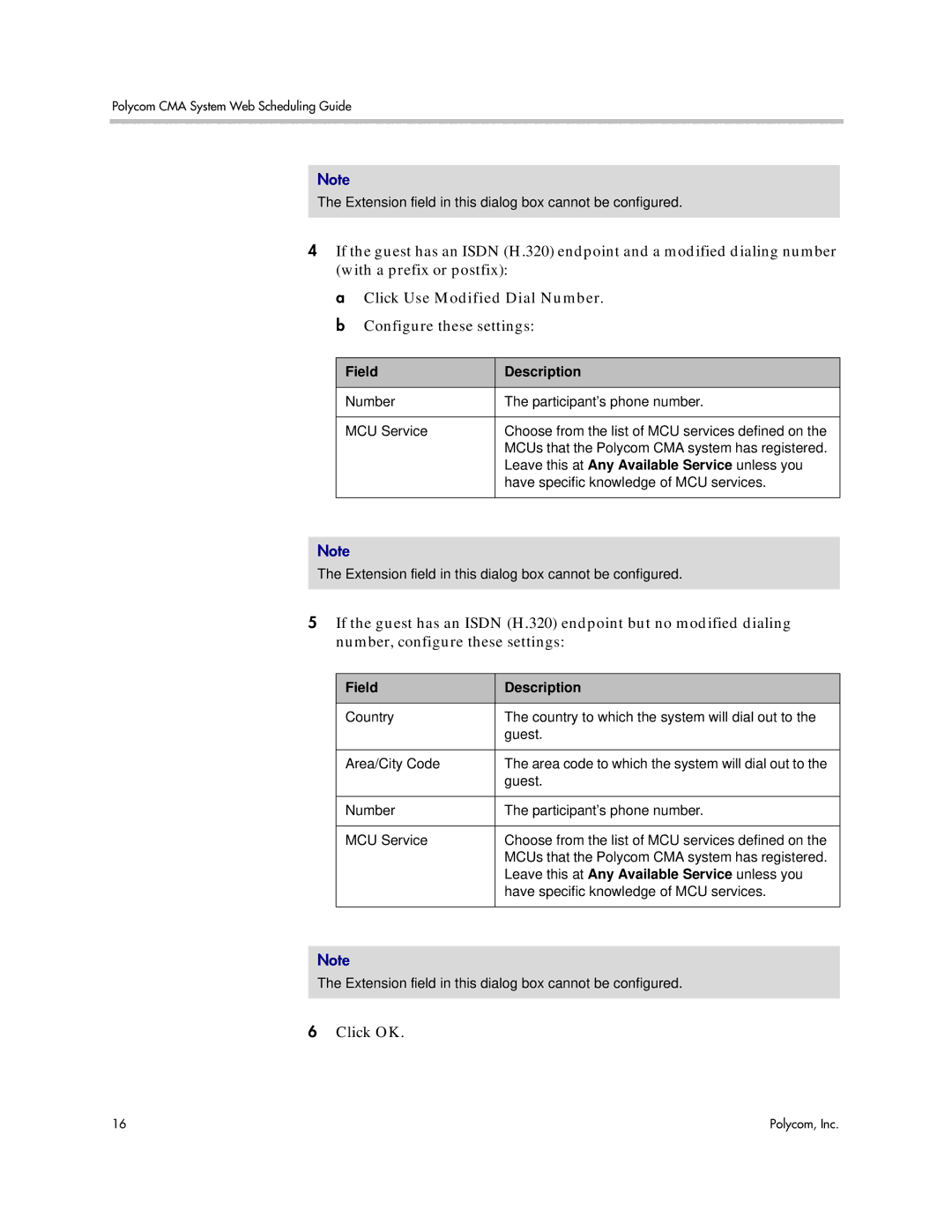 Polycom 5.3 manual Click OK 