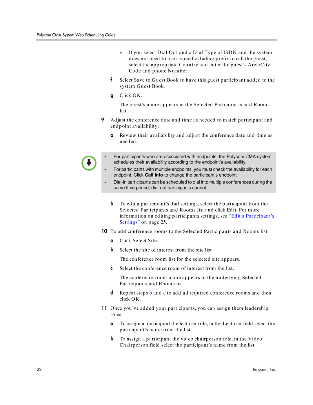 Polycom 5.3 manual Participants and Rooms list 