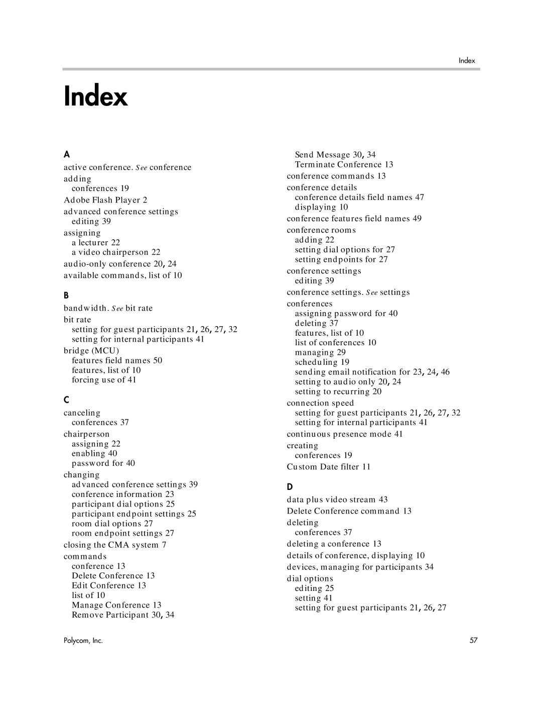 Polycom 5.3 manual Index 