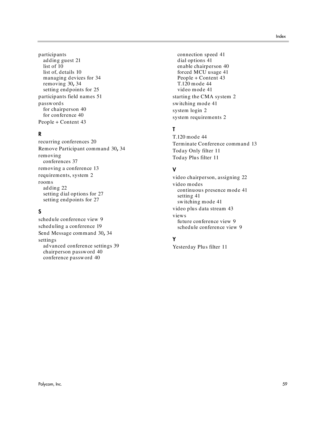 Polycom 5.3 manual Index 