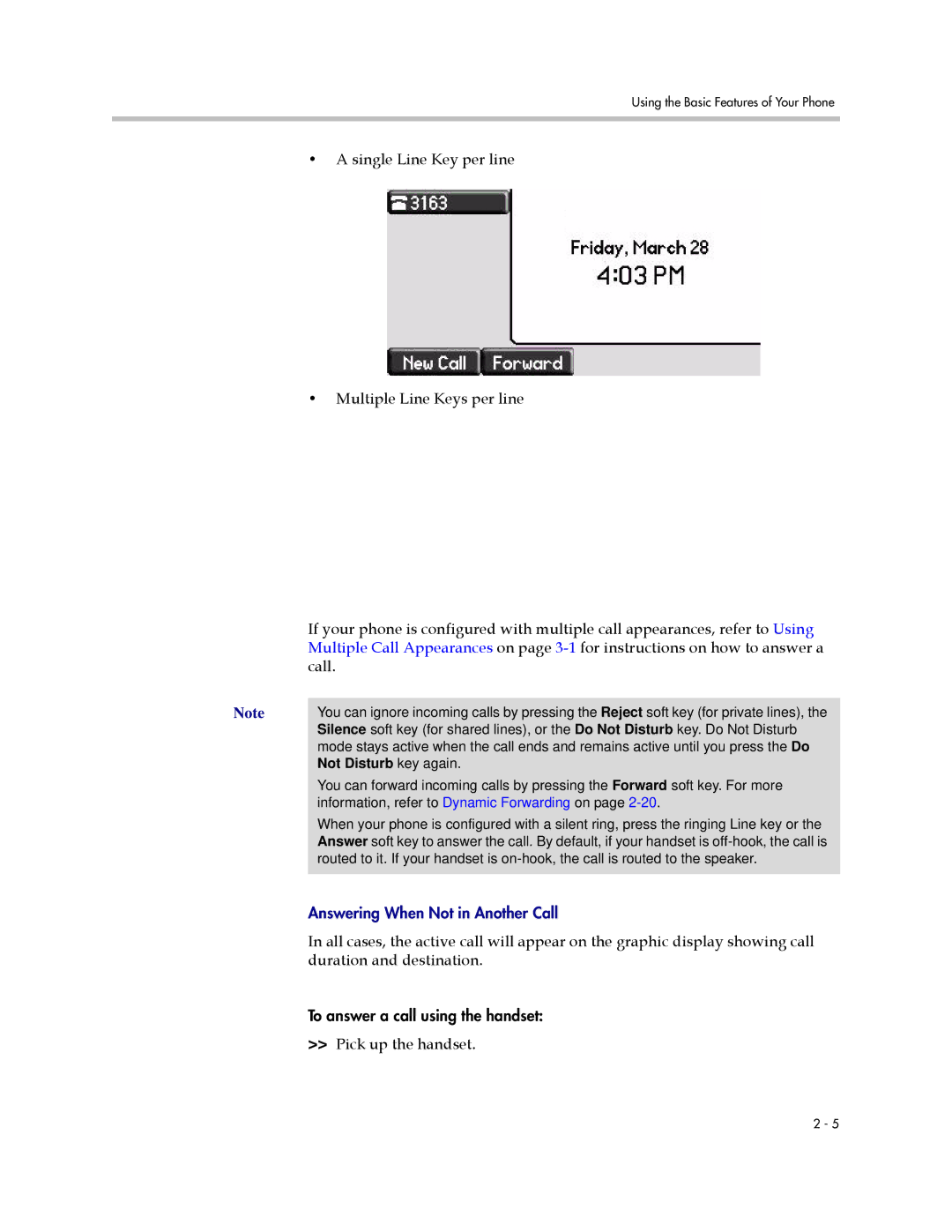 Polycom 550 manual Duration and destination, Not Disturb key again 