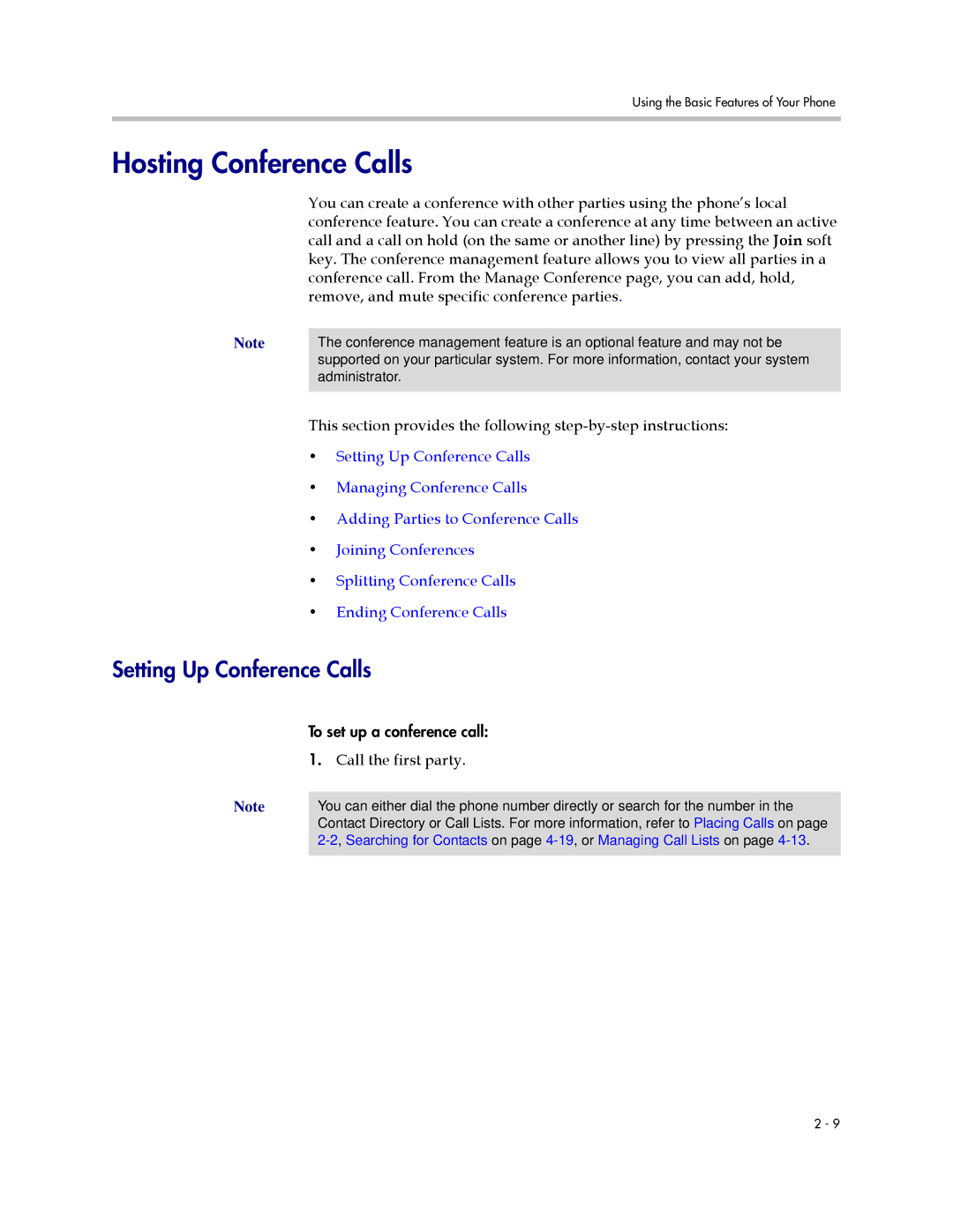 Polycom 550 manual Hosting Conference Calls, Setting Up Conference Calls, Call the first party 