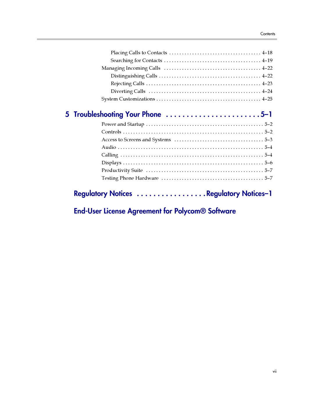 Polycom 550 manual Troubleshooting Your Phone 