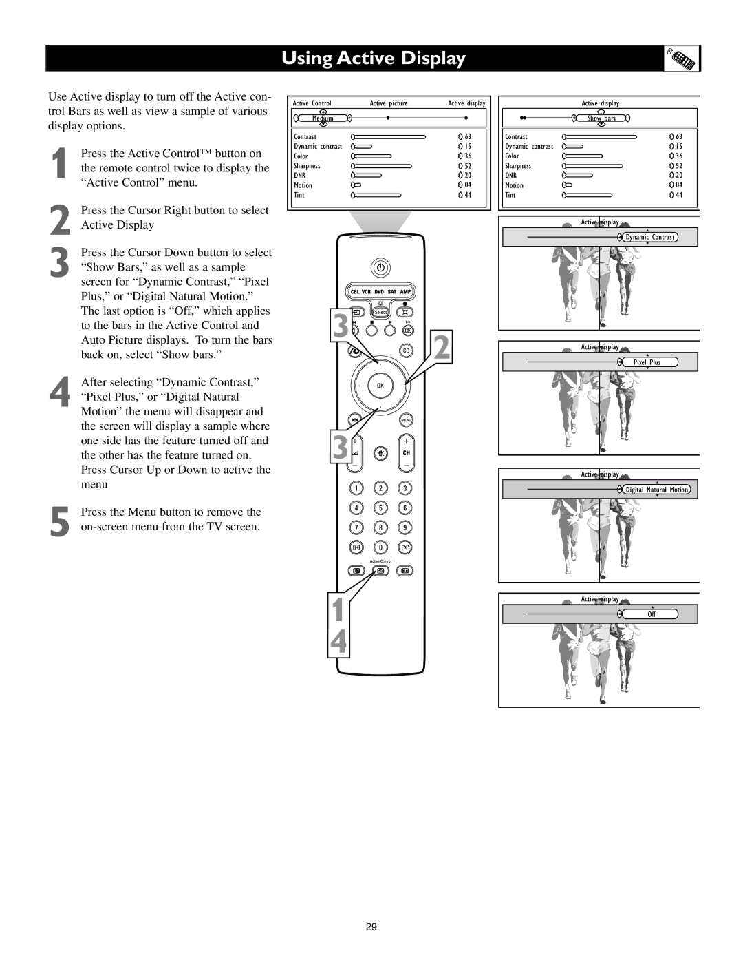 Polycom 60PP9753, 55PP9753 manual Using Active Display 