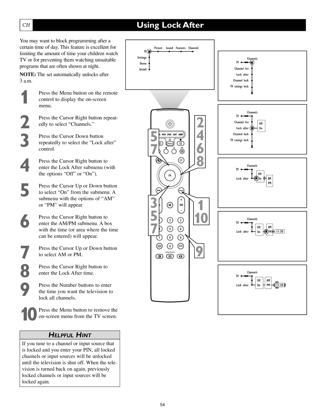 Polycom 55PP9753, 60PP9753 manual Using Lock After 