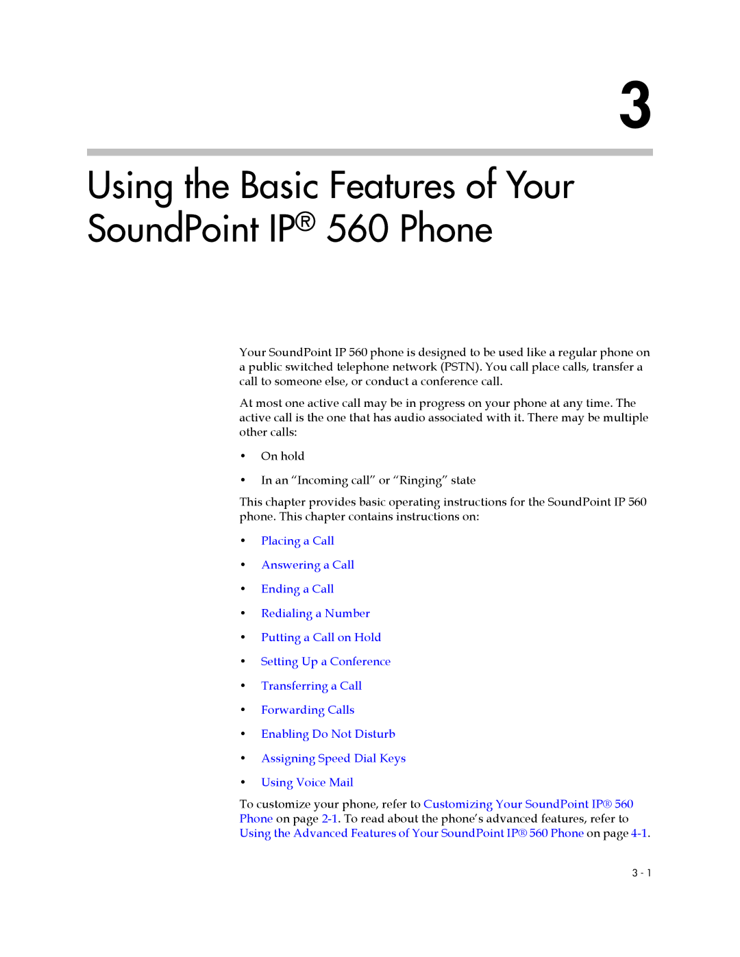 Polycom manual Using the Basic Features of Your SoundPoint IP 560 Phone 