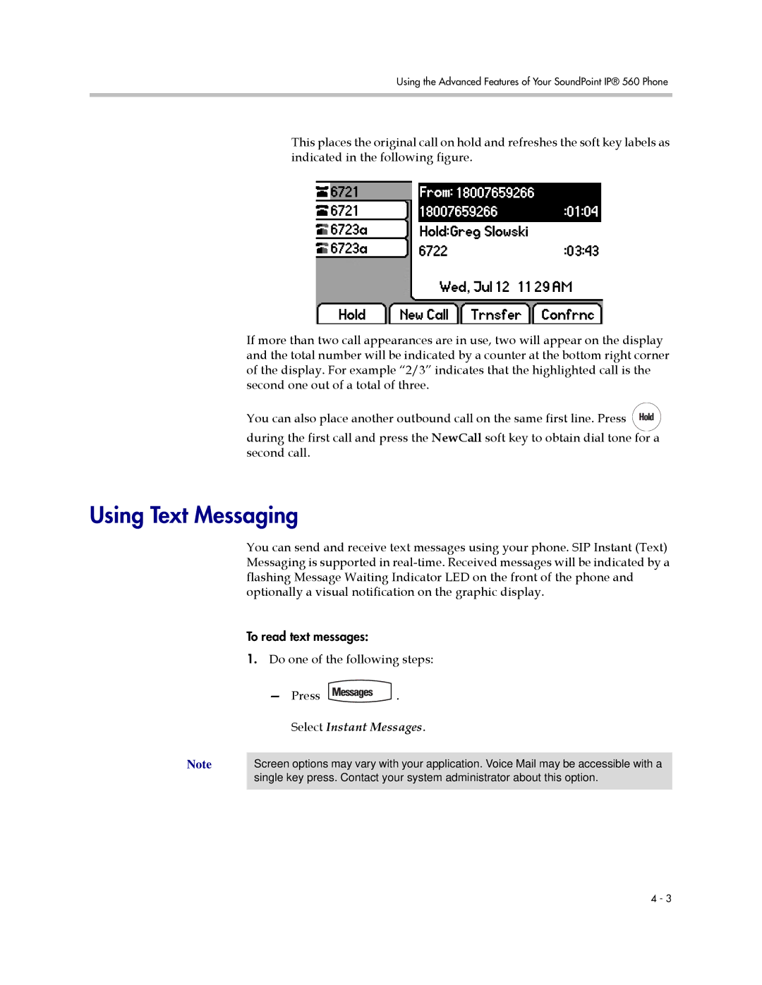 Polycom 560 manual Using Text Messaging 