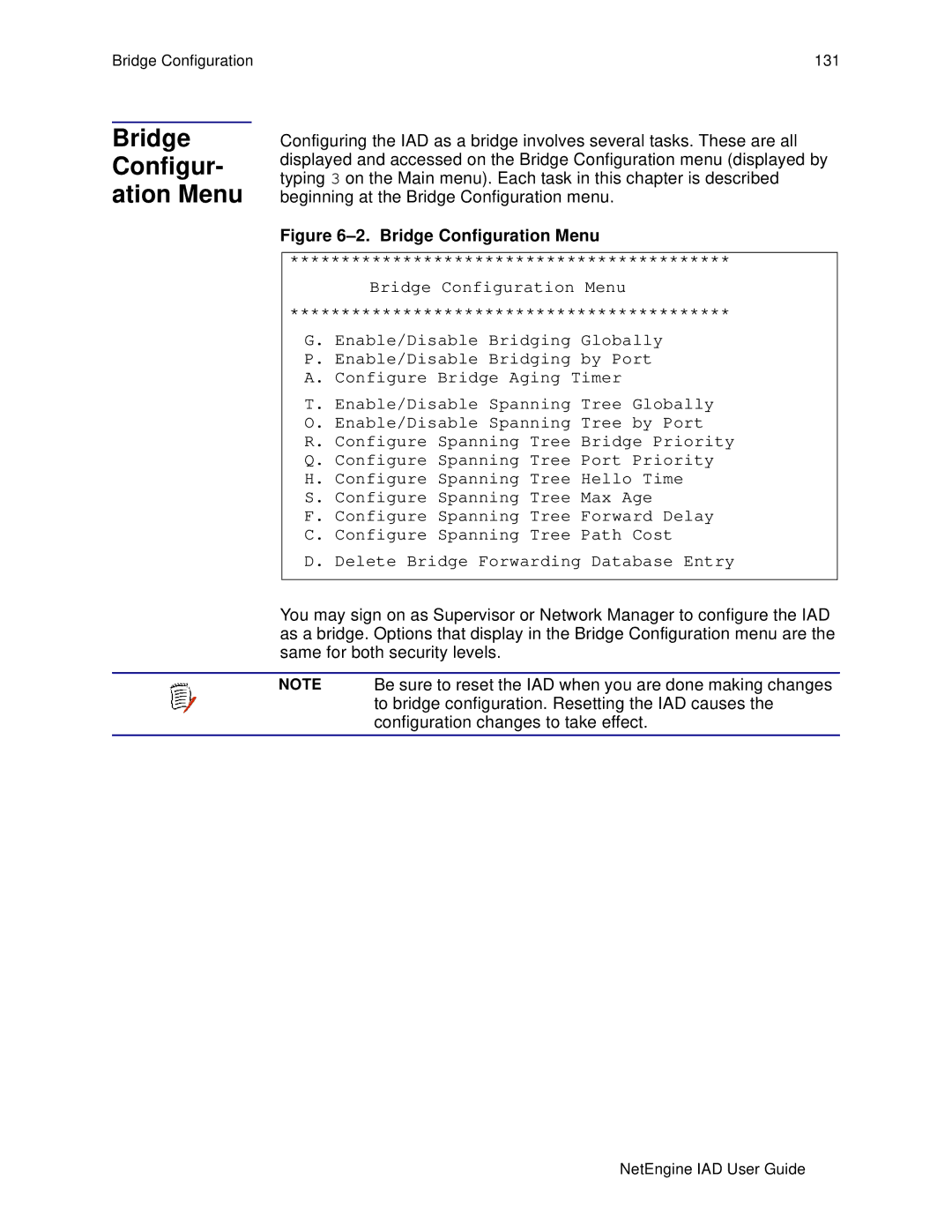 Polycom 6000, 7000 manual Bridge Configur- ation Menu, Bridge Configuration Menu 