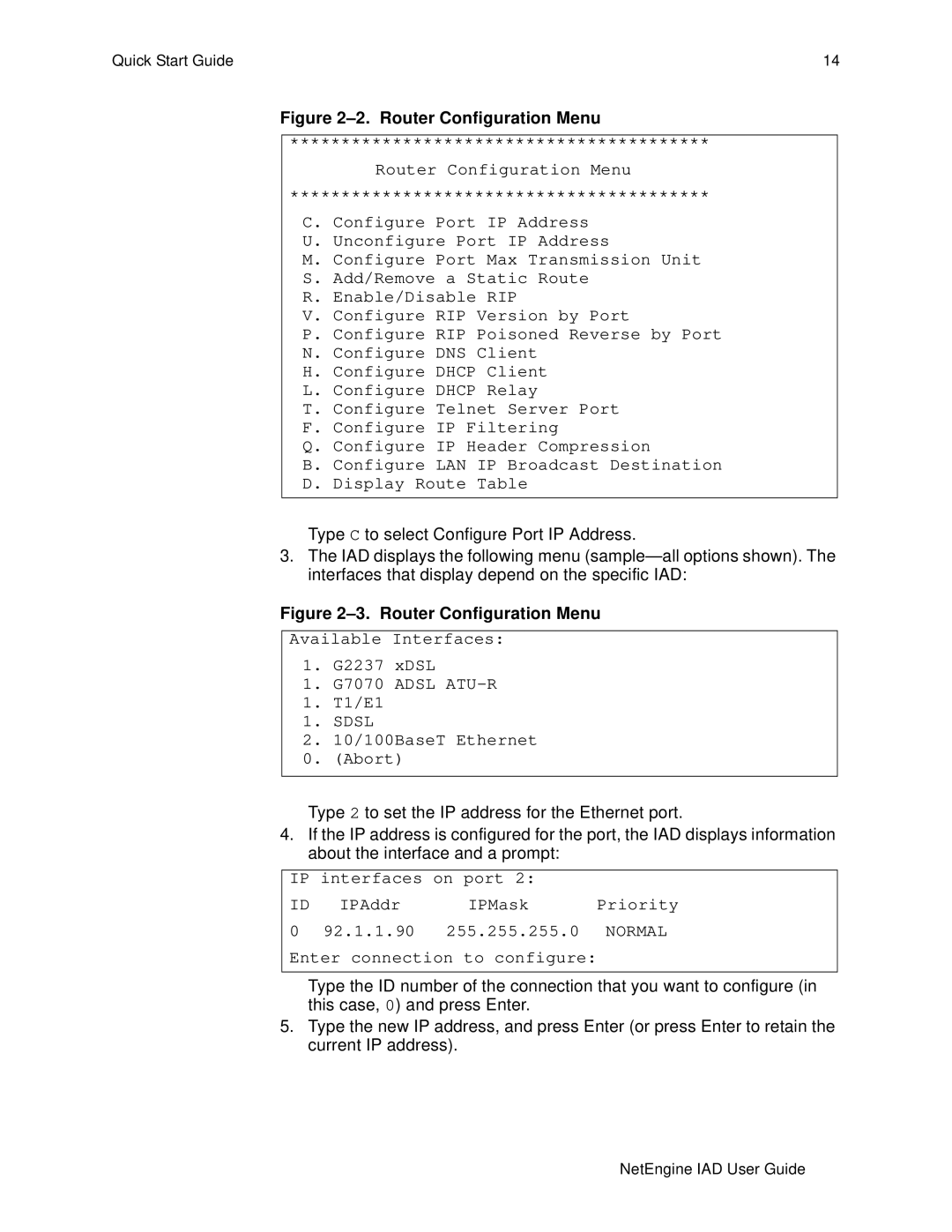 Polycom 7000, 6000 manual Router Configuration Menu 