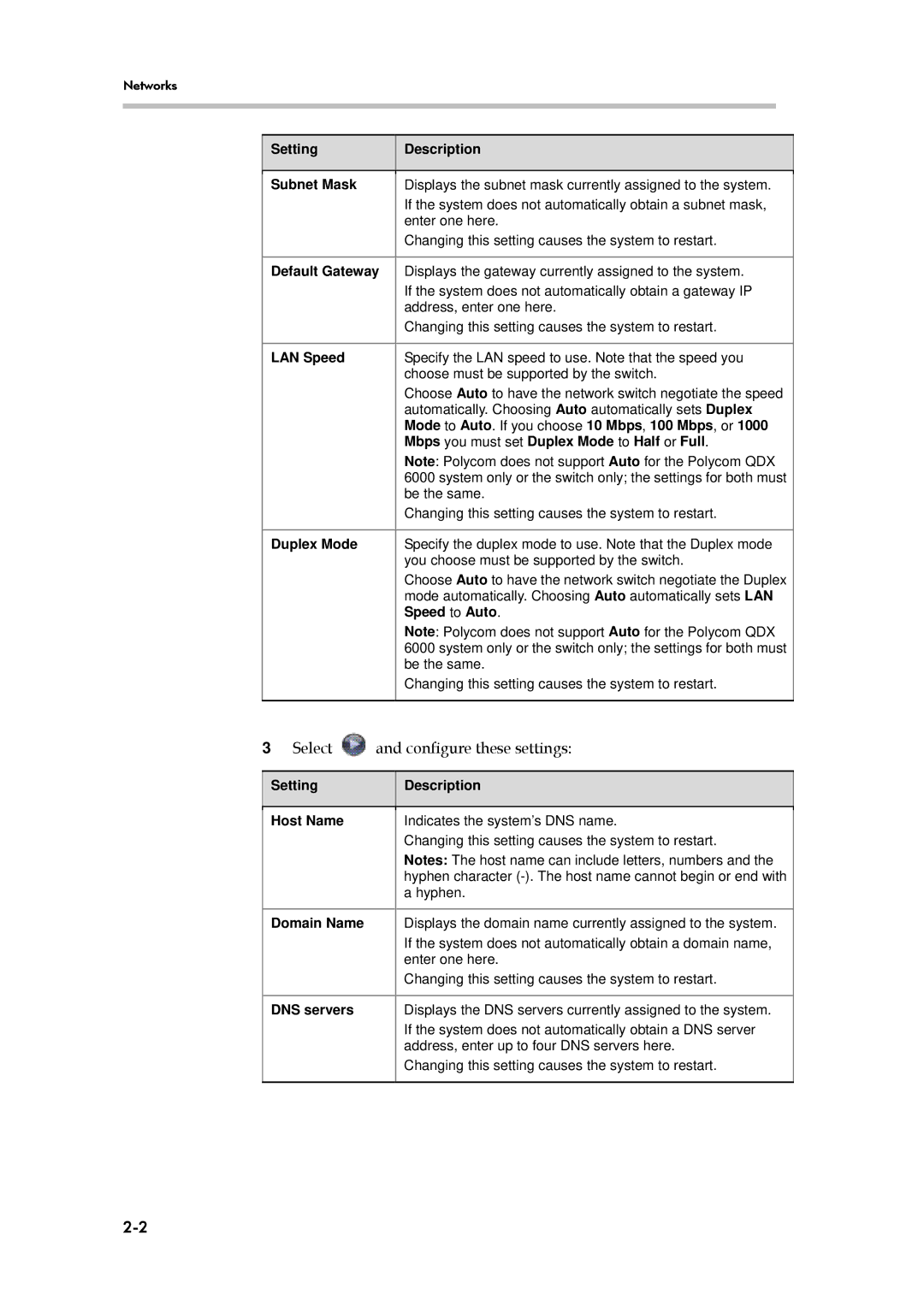 Polycom 6000 manual Select and configure these settings 