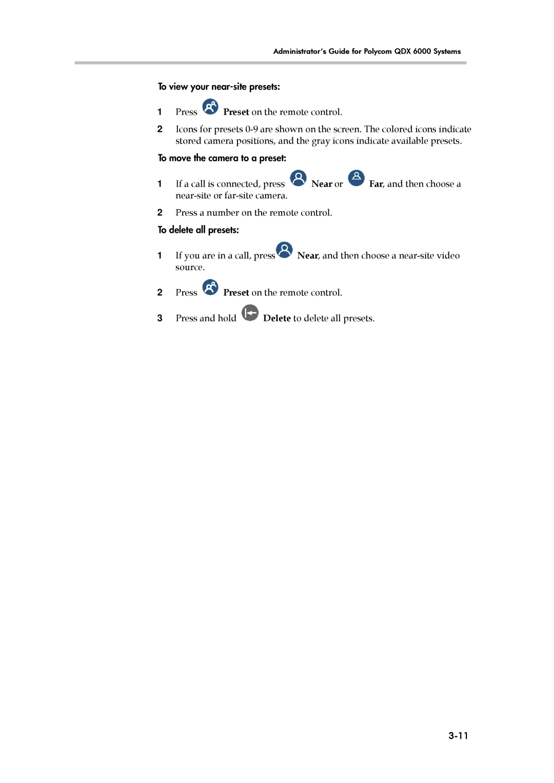 Polycom 6000 manual To view your near-site presets 