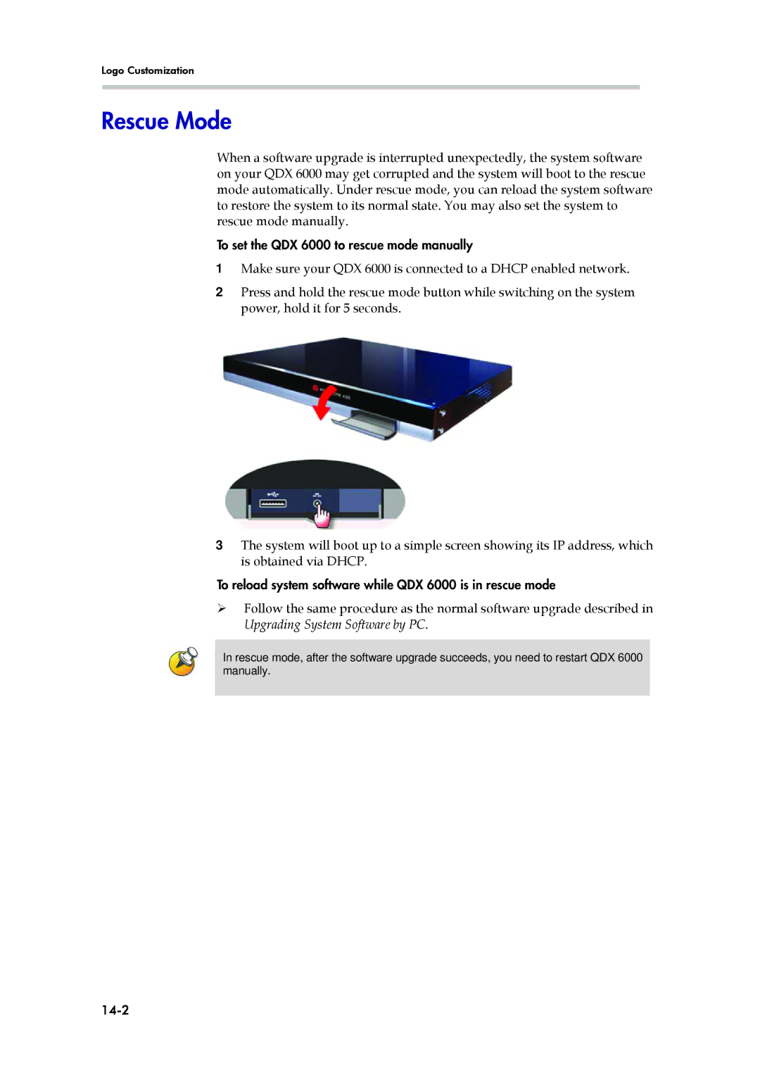 Polycom 6000 manual Rescue Mode, 14-2 