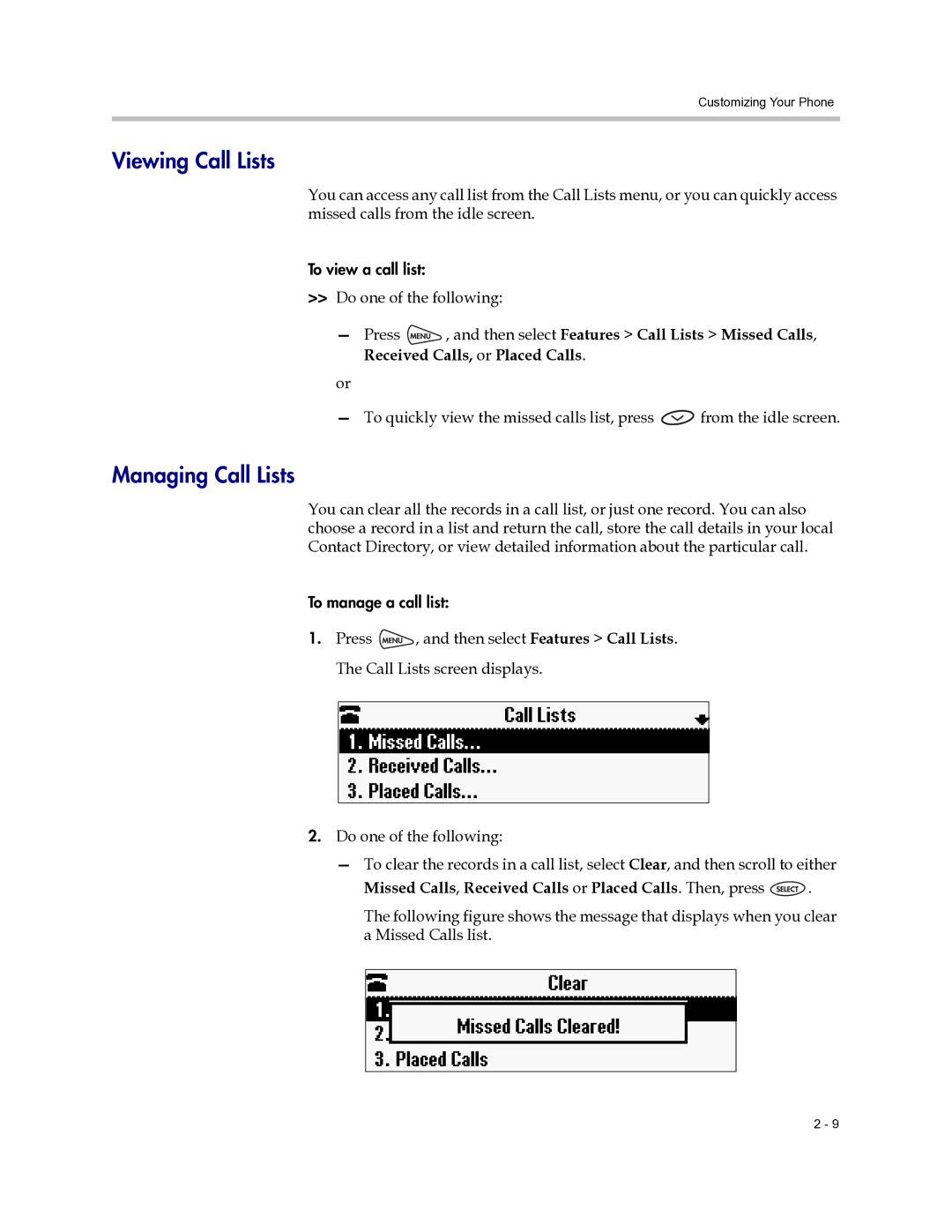 Polycom 6000 manual Viewing Call Lists, Managing Call Lists 