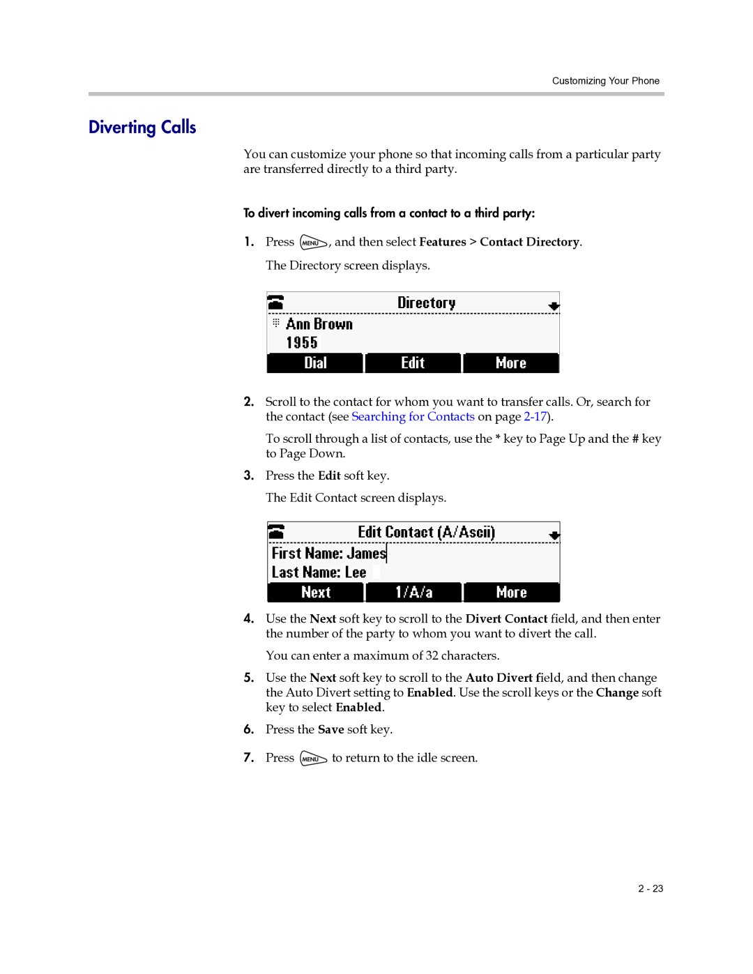 Polycom 6000 manual Diverting Calls 