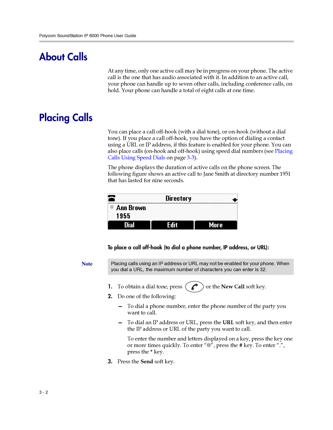 Polycom 6000 manual About Calls, Placing Calls 