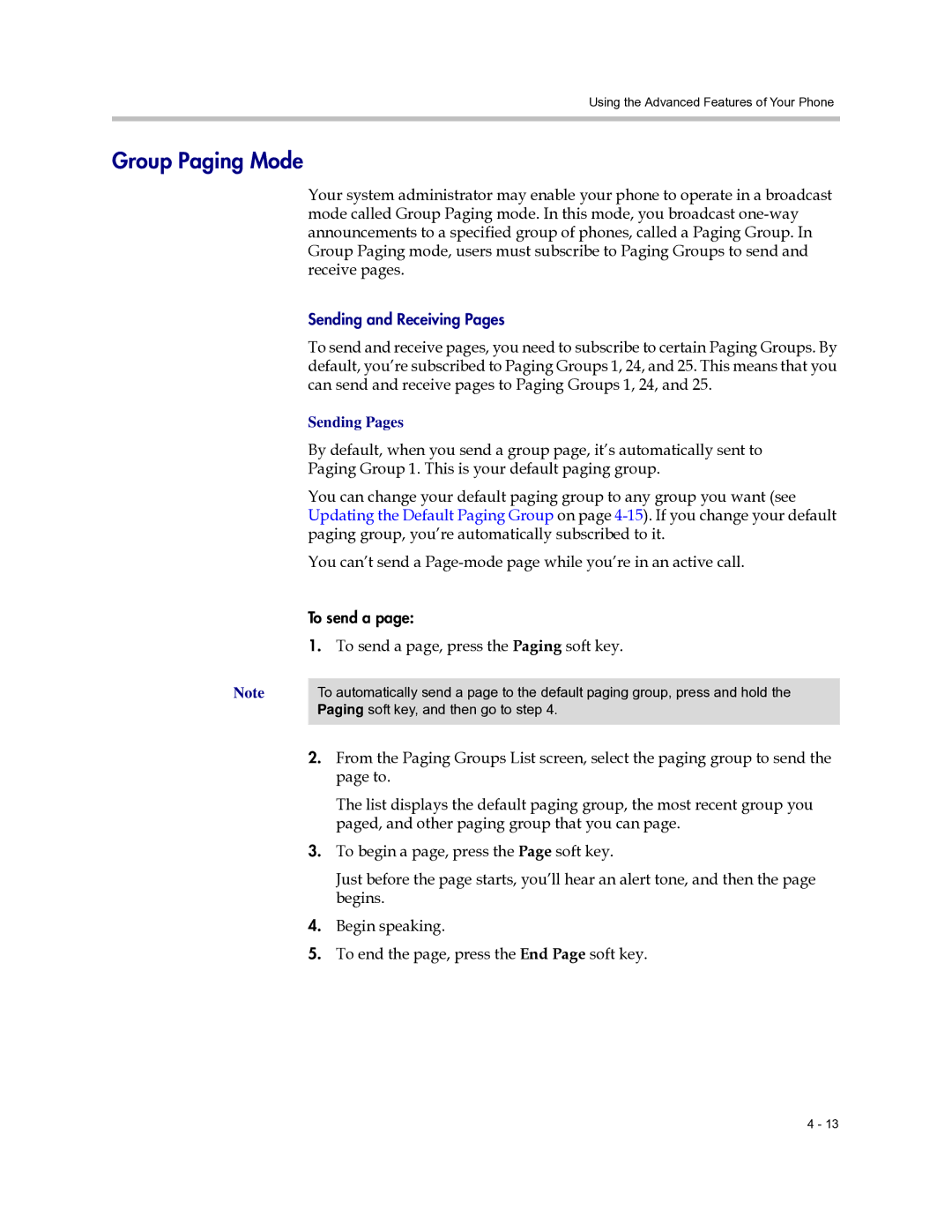 Polycom 6000 manual Group Paging Mode 