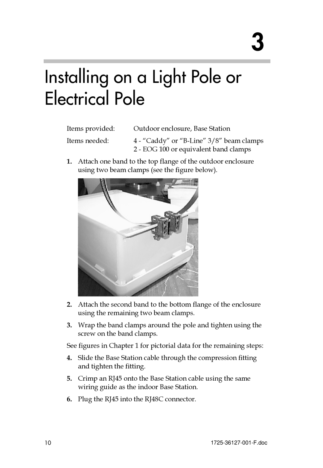 Polycom 6000 manual Installing on a Light Pole or Electrical Pole 