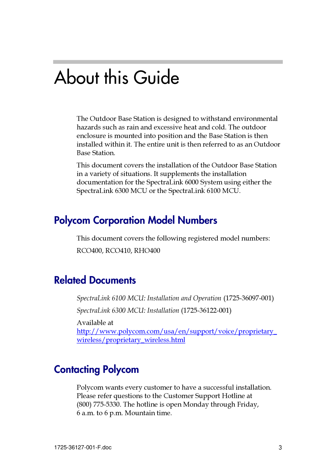 Polycom 6000 manual About this Guide, Contacting Polycom 