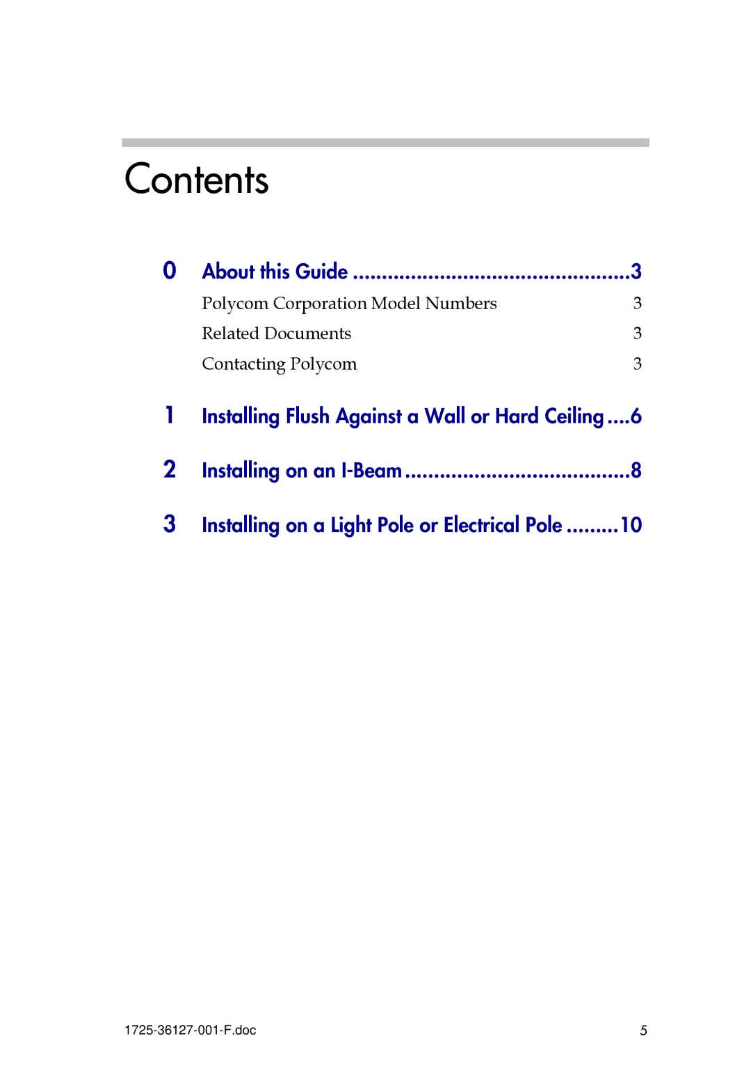 Polycom 6000 manual Contents 