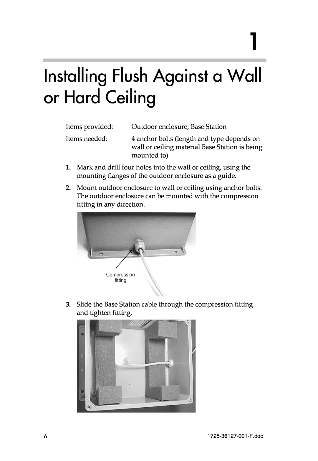 Polycom 6000 manual Installing Flush Against a Wall or Hard Ceiling 