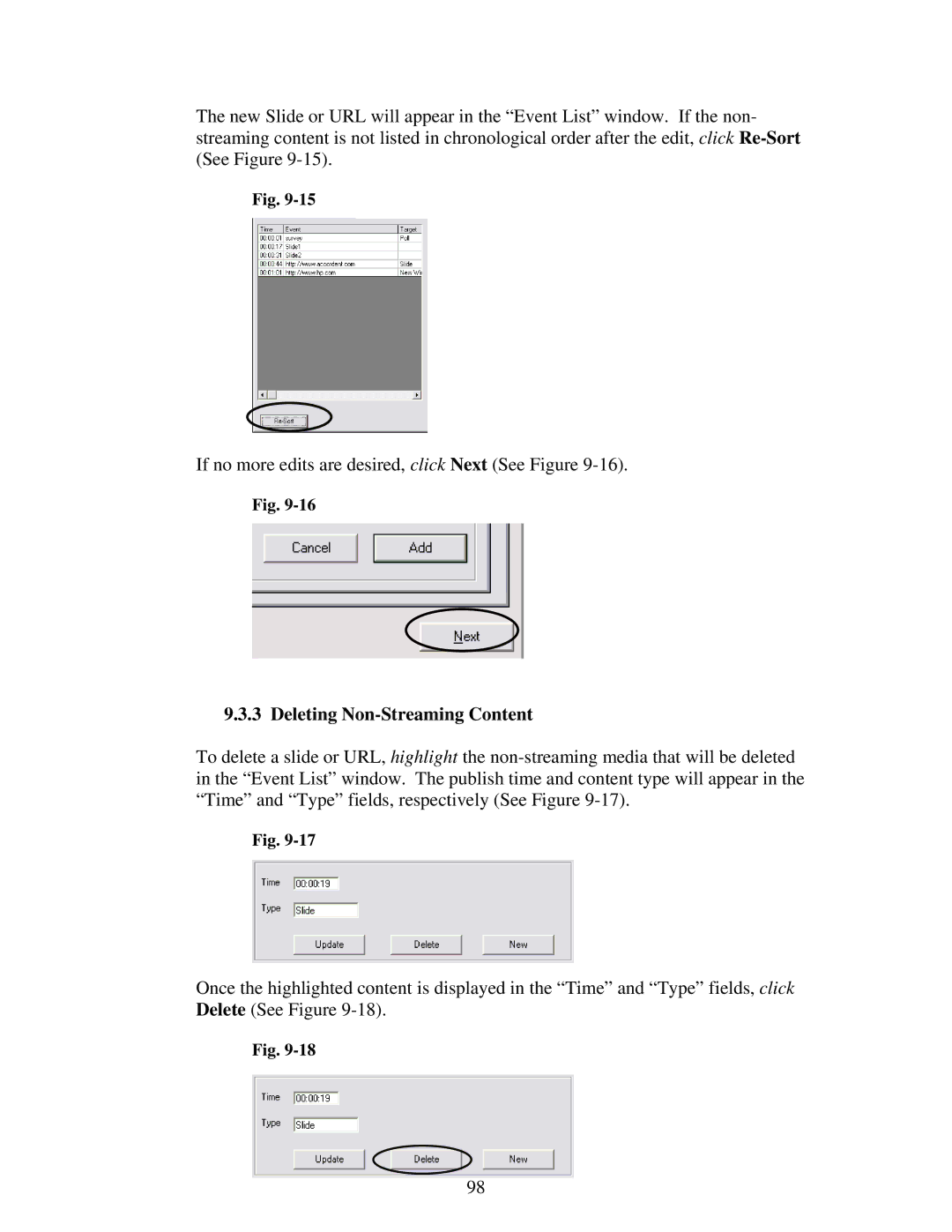 Polycom 6.1 user manual Deleting Non-Streaming Content 