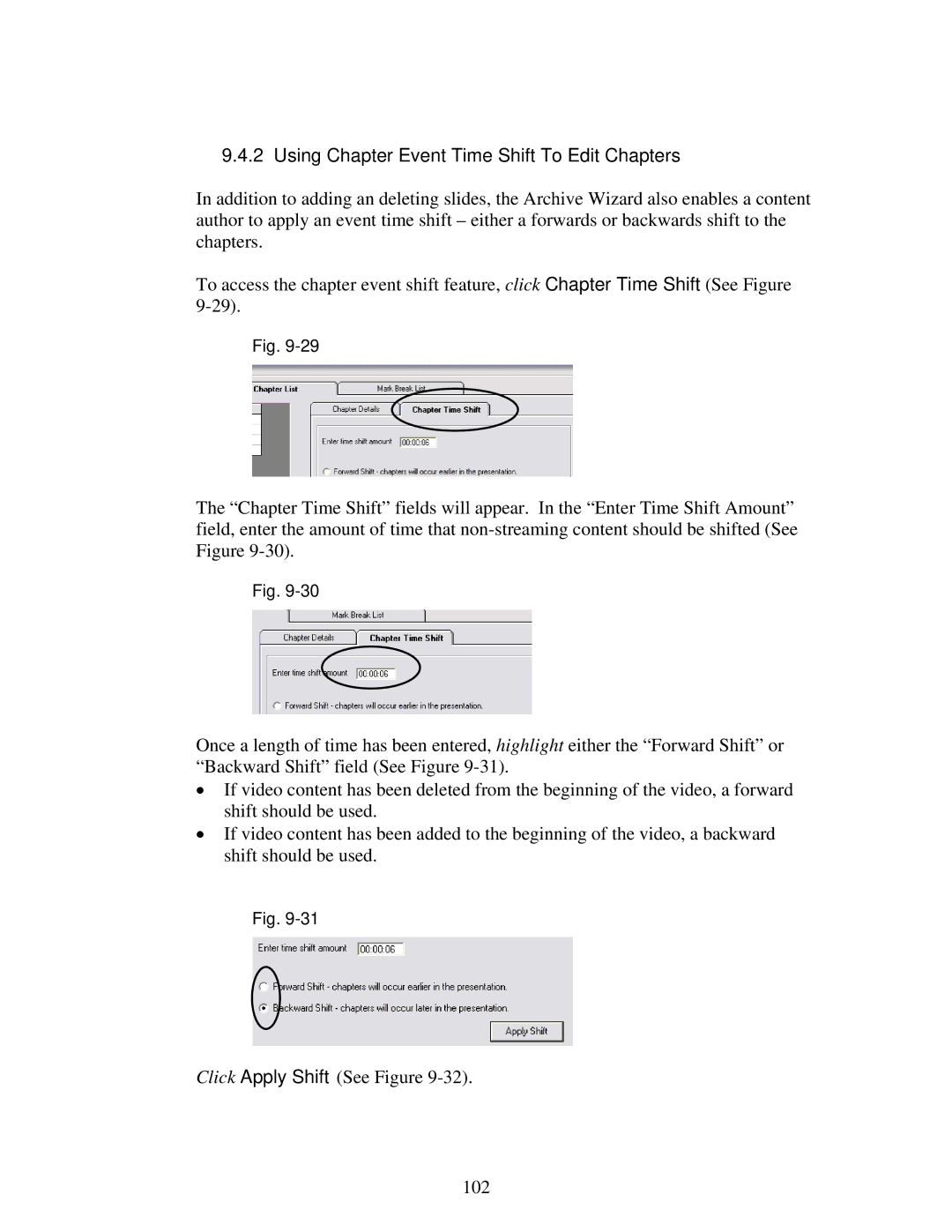 Polycom 6.1 user manual Using Chapter Event Time Shift To Edit Chapters 