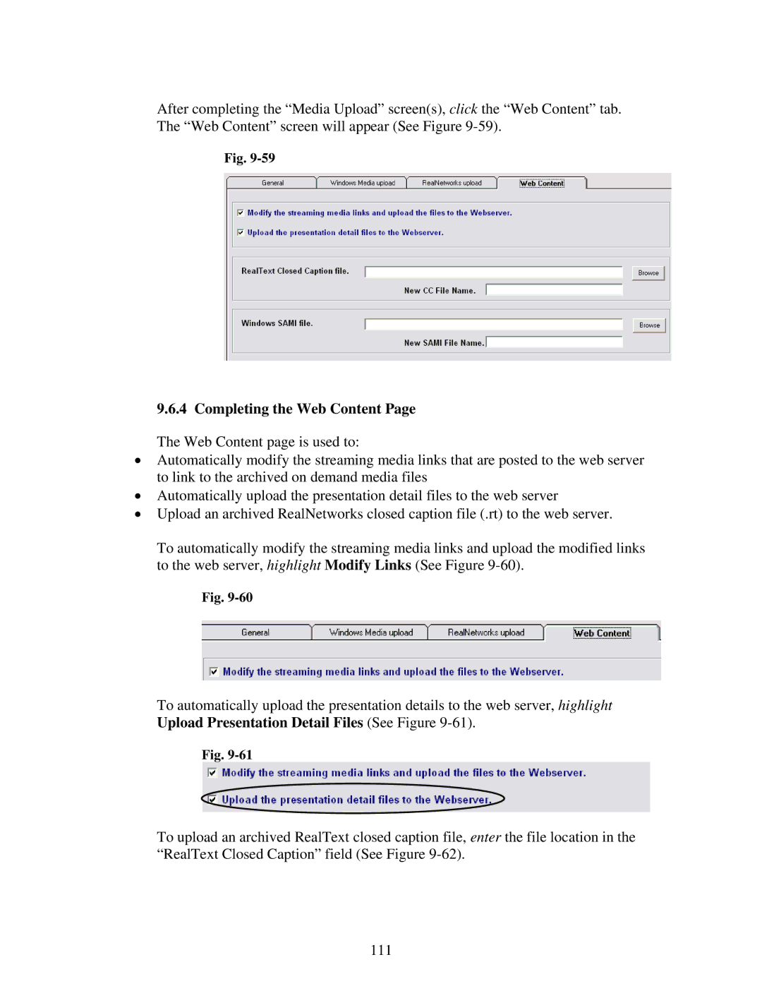 Polycom 6.1 user manual Completing the Web Content 