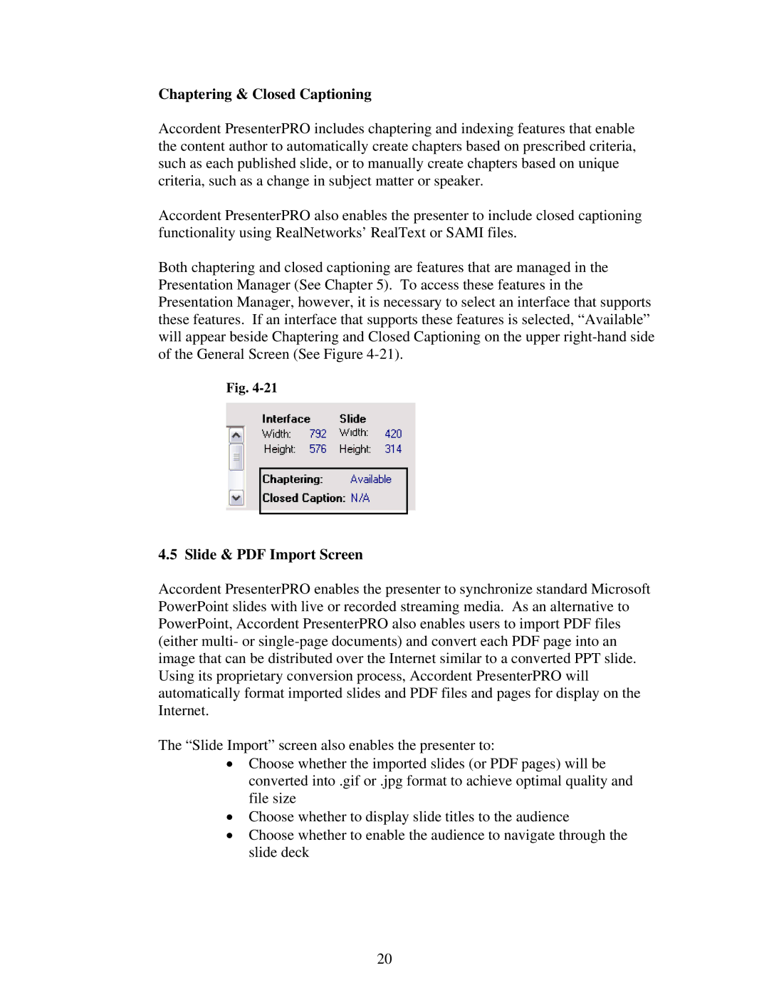 Polycom 6.1 user manual Chaptering & Closed Captioning 